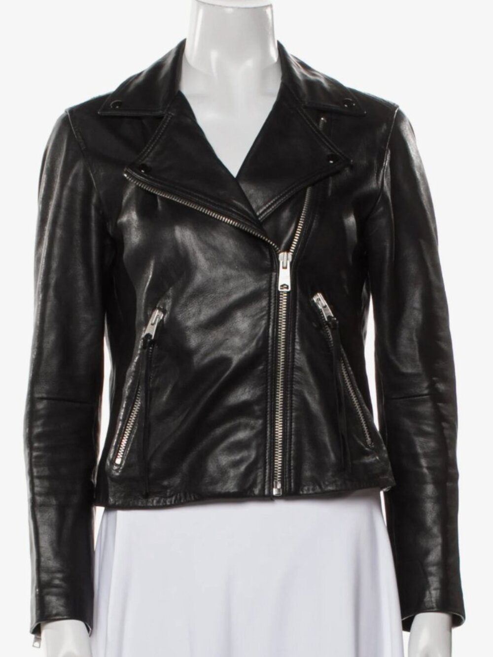 AllSaints Lamb Leather Biker Jacket Sz Small